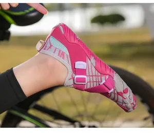 Lightweight pink and gray outdoor water shoes for swimming and cycling activities.