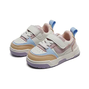 Toddler multi-color sneakers with soft soles and velcro straps for spring