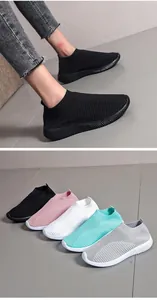 Lightweight breathable fly knit sneakers in multiple colors for a comfortable slip-on fit
