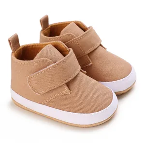 Baby Boys First Walker Shoes Canvas Soft Sole Non-slip Infant Toddler Sport Casual Shoes Spring Autumn Hook Loop Sneakers