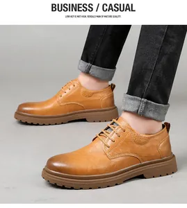 Nahaufnahme stilvoller brauner Herrenlederschuhe mit robuster Sohle für Business-Casual