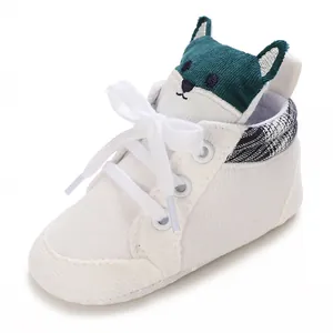 Zapatos de suela blanda para primeros pasos con diseño de zorro para bebés de 0-1 año.