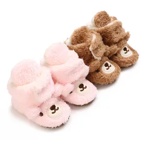 Kleinkind Baby Cartoon Bär Plüsch Baumwollschuhe Warm Winter Rutschfest Weiche Sohle Erstlingsschuhe Für Neugeborene Jungen Mädchen