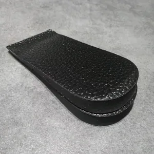 Semelles élévatrices confortables en cuir noir pour l'amorti et le soutien