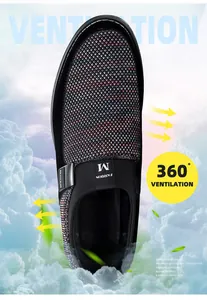 Vue détaillée d'un mocassin respirant pour homme avec fonction de ventilation à 360