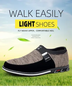 Chaussures décontractées légères pour hommes en maille fly-knit avec tige respirante