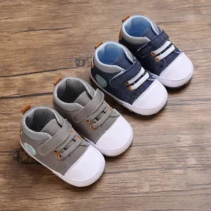 Babyjongens Canvas Lauflernschuhe Zachte Zool Kleuter Casual Sneakers Met Klittenbandsluiting Antislip Erstlingsschuhe