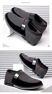 Gros plan détaillé de mocassins en maille pour hommes avec détail de sangle élastique M