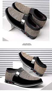 Gros plan de mocassins décontractés en maille pour hommes avec boucle métallique tendance