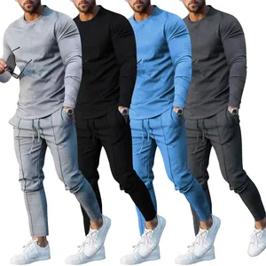 Detailed view of men's slim fit tracksuit set available in four solid color variants