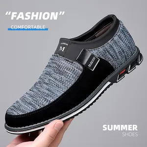Chaussures de sport décontractées en maille respirante pour hommes, noir et gris chic