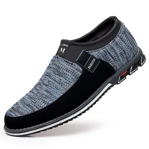 Baskets décontractées en flyknit pour hommes avec accents mode et grandes tailles