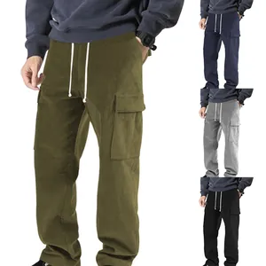 Pantaloni cargo da uomo in velluto a coste larghi con tasche in quattro colori diversi