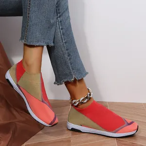 Baskets à enfiler en maille respirante pour femmes avec un design en patchwork coloré