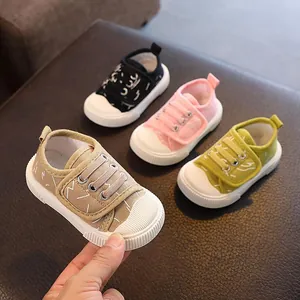 Zapatos de Lona Transpirables para Niños Otoño Antideslizantes Zapatos de Caminar para Bebés Niños Niñas Zapatillas Casuales con Cierre Adhesivo