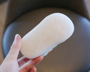 Close-up view of the white non-slip soft rubber sole for toddler walking shoes