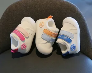 Detail view of warm winter baby shoes with plush lining and anti-slip soft soles