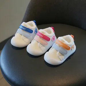 Warm winter baby shoes with fleece lining and soft non-slip soles for toddlers