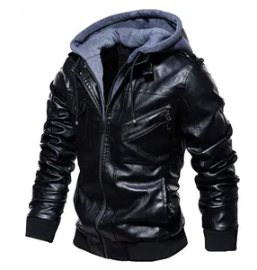 Gros plan d'une veste en cuir pour homme, style deux-en-un avec doublure polaire