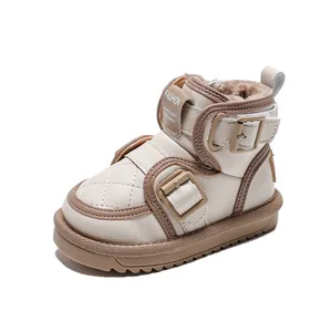 Warm toddler winter snow boots with faux fur lining and soft anti-slip rubber sole