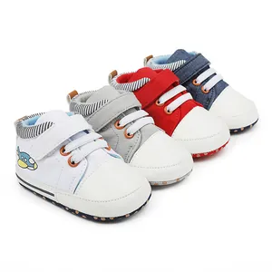 Baby Lauflernschuhe Weiche Sohle Canvas Sneaker Mit Klettverschluss Cartoon Flugzeug Design Für Kleinkinder Casual Erste Schritte