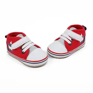 Zapatos de suela blanda para bebés de 0 a 1 año, calzado cómodo para aprender a caminar rojo