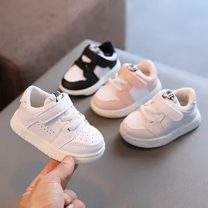 Infant Toddler Baby Walker Shoes Soft Sole Non-slip Microfiber Leather Board Shoes With Hook and Loop For Boys Girls