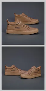 Vista dettagliata di sneakers casual alte marroni da uomo con lacci elastici