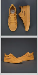 Scarpe casual alte da uomo gialle con fasce elastiche e suola confortevole.