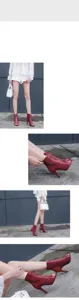 Elegant red lace-up peep-toe high-heel sandals with stylish cutout design for dance