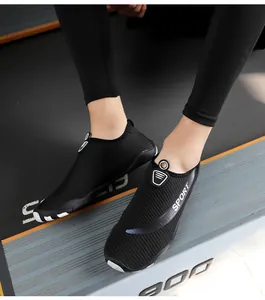 Close-up of black breathable yoga fitness shoes with non-slip soft sole for outdoor sport