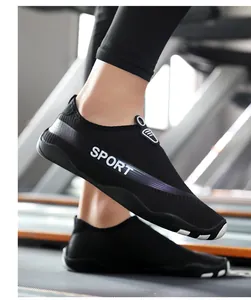 Breathable black quick-dry water shoes for fitness, yoga, and gym sessions on treadmill