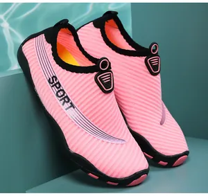 Pink breathable water shoes for swimming and yoga with anti-slip soft soles