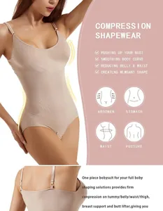 Detalle completo del soporte del busto y control de abdomen del body sin costuras