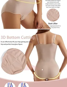 Detalles del body reductor sin costuras nude con control de abdomen y realce de glúteos