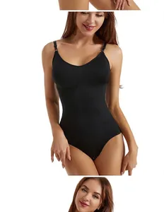 Body faja negro sin costuras para mujer con control de abdomen y efecto adelgazante