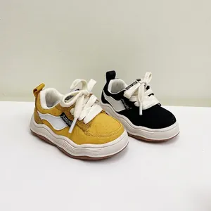 Eerste Loopschoenen Baby Jongen Peuter Infant Casual Canvas Board Schoenen Zachte Zool Lente Herfst Platte Sneakers Geel Zwart
