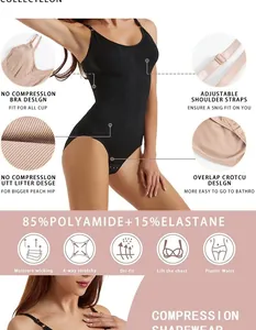 Vista detallada del body moldeador sin costuras con tirantes ajustables y textura de tela