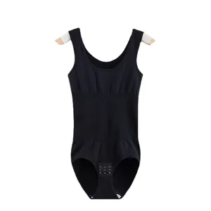 Seamless one-piece shapewear for women with tummy control and waist slimming in black
