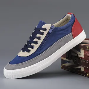 Sneakers da uomo in tela con design color-block e cerniera laterale alla moda