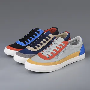 Scarpe originali in tela da uomo colorate con cerniera laterale e lacci