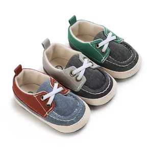 Säugling Baby Lernlaufschuhe Segeltuch Weiche Sohle Atmungsaktiv Prewalker Sneakers Casual Farbfeld Erstlingsschuhe Für Jungen