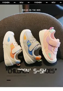 Multiple colors of breathable mesh toddler walking shoes for boys and girls