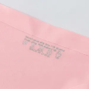 Tanga en soie glacée sans couture rose pour femme avec étiquette de soin imprimée XL