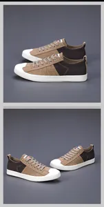 Vues multiples de baskets décontractées en toile pour hommes au design color-block