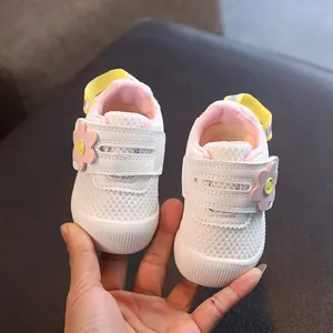 Zapatos para Aprender a Caminar de Malla Transpirable para Bebé Niña Suela Blanda Antideslizante Decoración de Flores Casual Moda