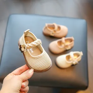 Zapatos de princesa de punto transpirable para niñas con suela muy suave y cómoda
