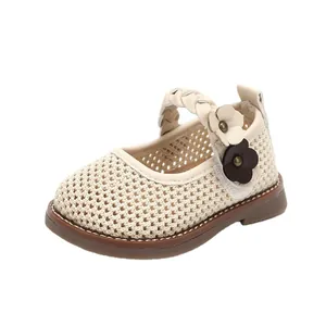 Zapatos de princesa de punto transpirable para bebé niña con suela muy blanda