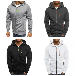 Veste de sport à capuche pour homme avec fermeture éclair disponible en quatre couleurs