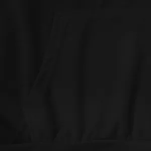 Close-up detail showing the pocket stitching on a black casual sleeveless hooded vest